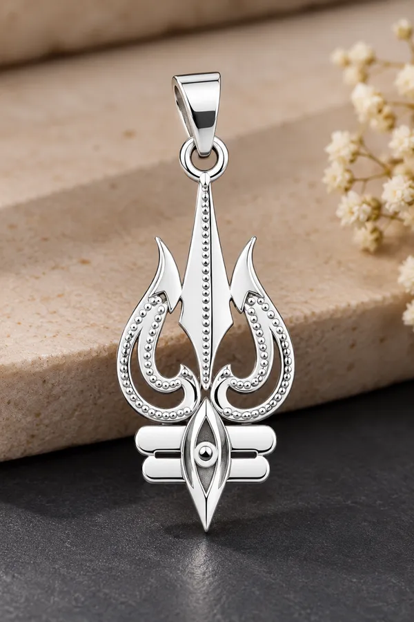 Silver_Metal_Trishul_Pendant_For_Unisex