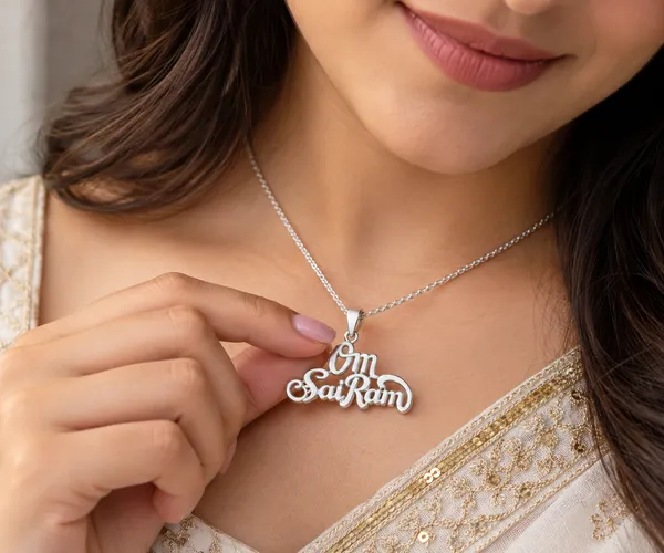 Silver_Om_Sai_Ram_Script_Pendant_Necklace_For_Unisex