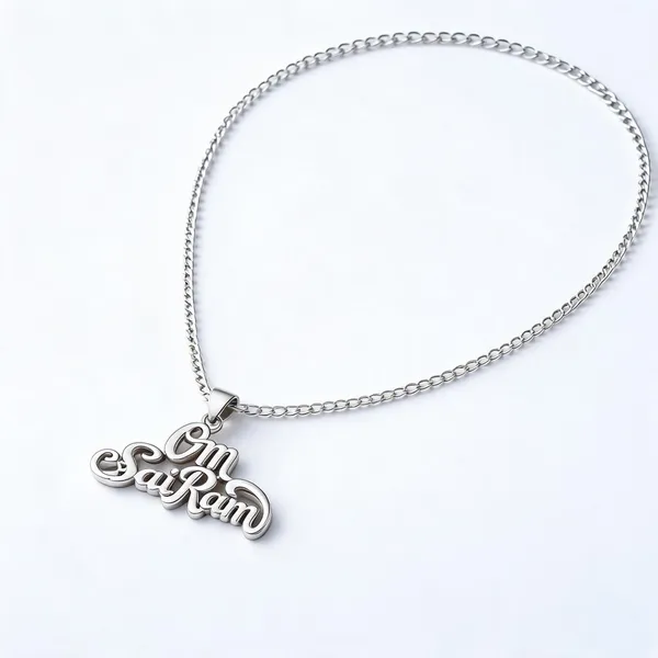 Silver_Om_Sai_Ram_Script_Pendant_Necklace_For_Unisex