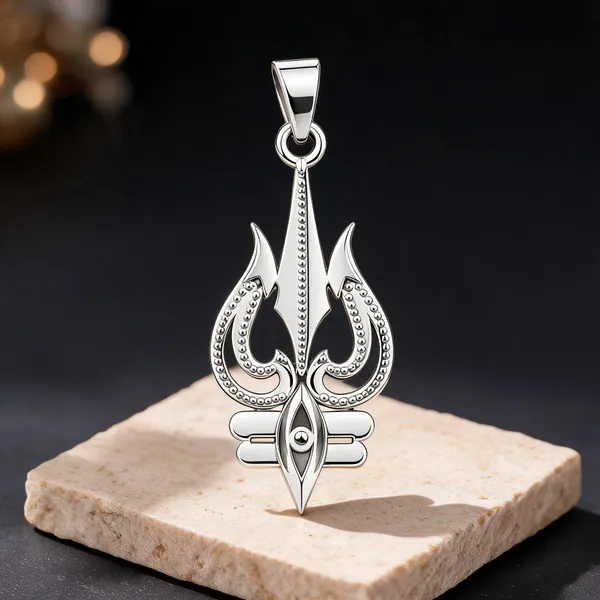 Silver_Metal_Trishul_Pendant_For_Unisex