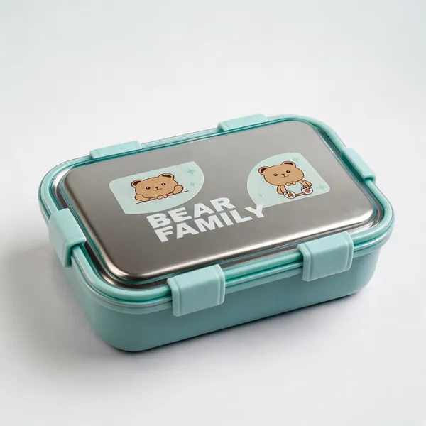 Stainless_Steel_Bear_Themed_Teal_Lunch_Box