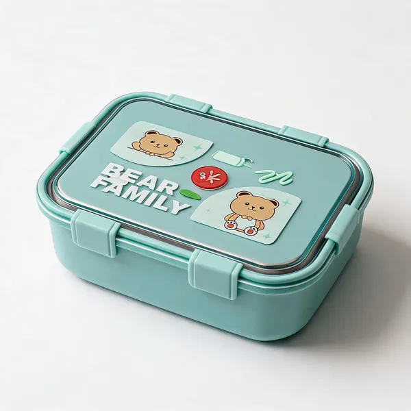 Stainless_Steel_Bear_Themed_Teal_Lunch_Box