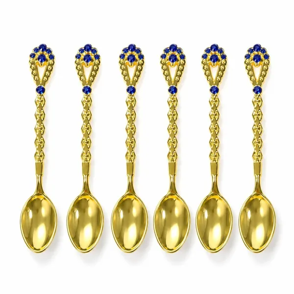Metal_Gold-Tone_Blue_Stone_Accent_Ornate_Spoon_Set