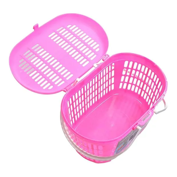 Plastic_Hinged_Lid_Perforated_Pink_Storage_Basket