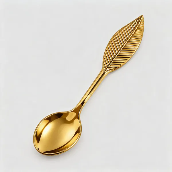 Metal_Gold-Tone_Leaf_Pattern_Table_Spoon_Set