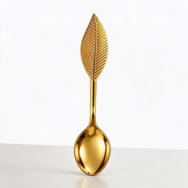 Metal_Gold-Tone_Leaf_Pattern_Table_Spoon_Set