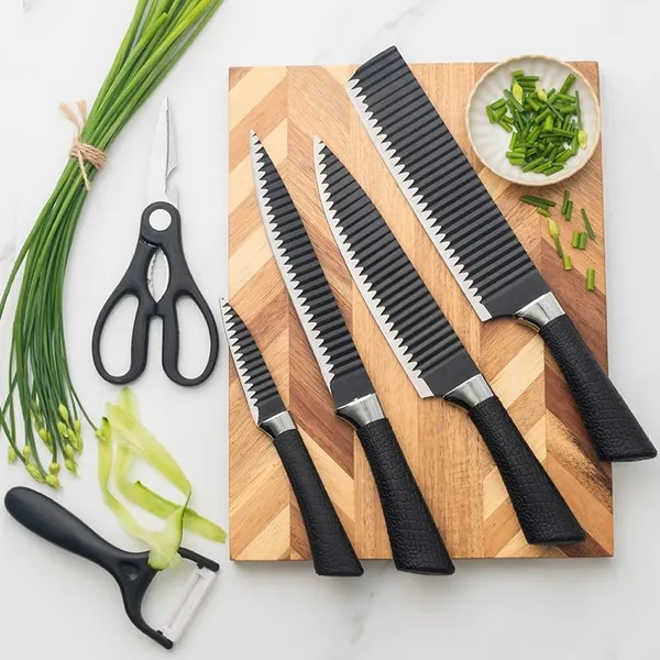 Stainless_Steel_Black_Serrated_Kitchen_Knife_And_Tool_Set