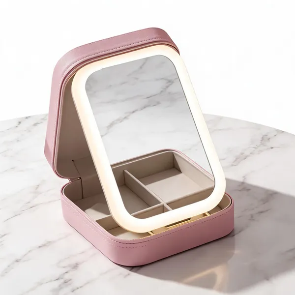 Pink_Hard_Shell_Illuminated_Makeup_Case_With_Mirror