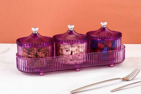 Plastic_Decorative_Purple_Transparent_Three_Jar_Kitchen_Organizer