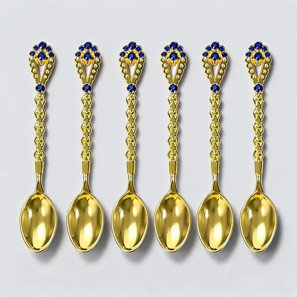 Metal_Gold-Tone_Blue_Stone_Accent_Ornate_Spoon_Set