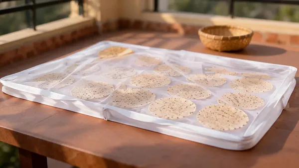 White_Flat_Papad_Drying_Sheet