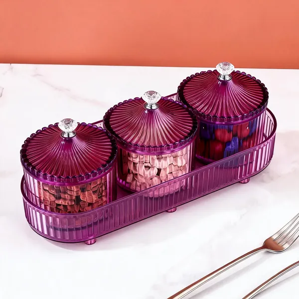 Plastic_Decorative_Purple_Transparent_Three_Jar_Kitchen_Organizer