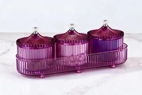 Plastic_Decorative_Purple_Transparent_Three_Jar_Kitchen_Organizer
