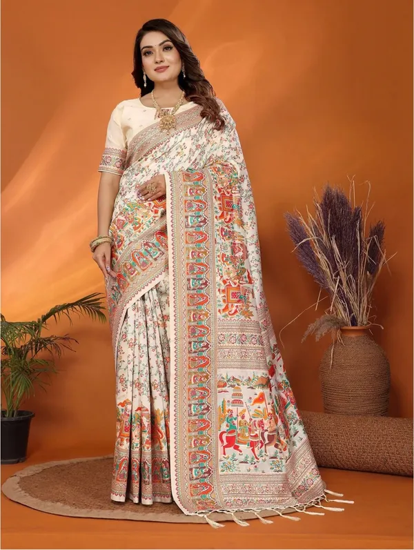 Cream_Printed_Saree_for_Women