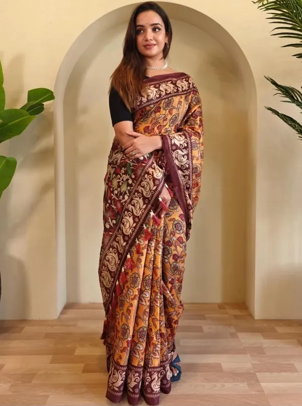 Mustard_Floral_Print_Saree_for_Women