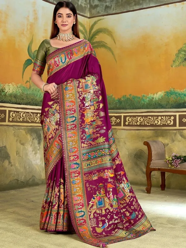 Magenta_Printed_Saree_for_Women