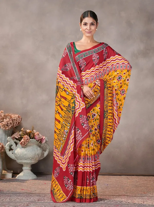 Maroon_Printed_Saree_For_Women