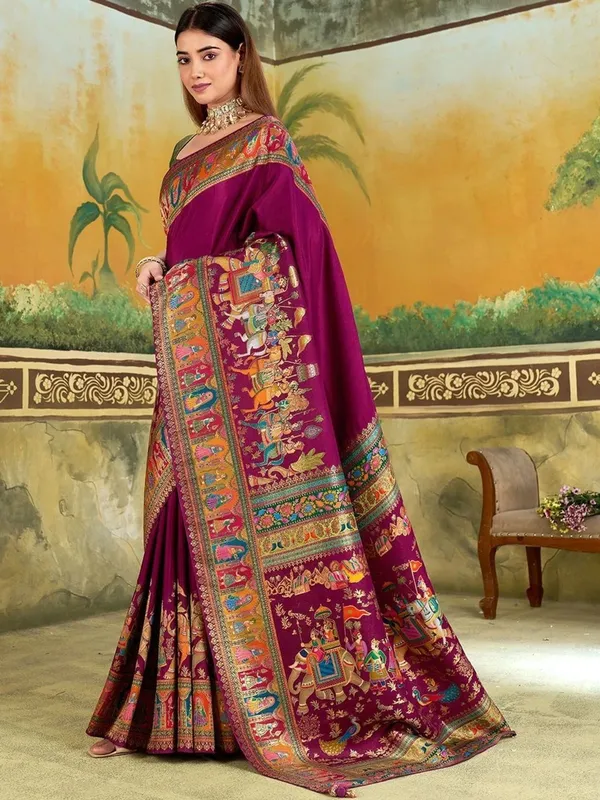 Magenta_Printed_Saree_for_Women