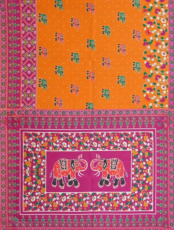 Orange_Printed_Saree_for_Women