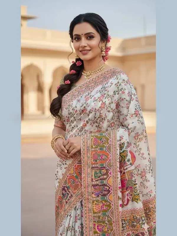 Cream_Printed_Saree_for_Women