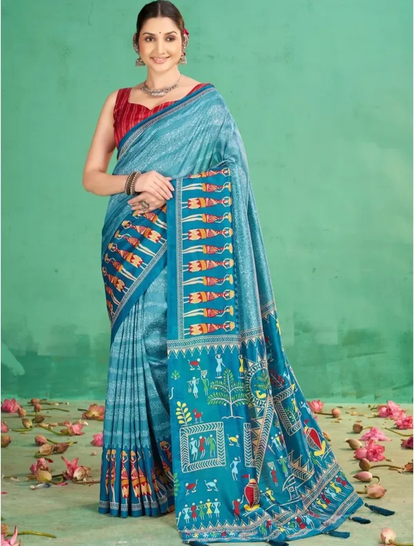 Blue_Printed_Ethnic_Saree_for_Women