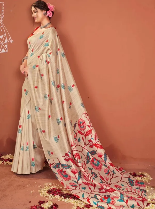 Cream_Floral_Print_Saree_for_Women