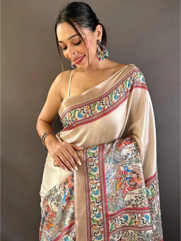 Beige_Printed_Saree_For_Women