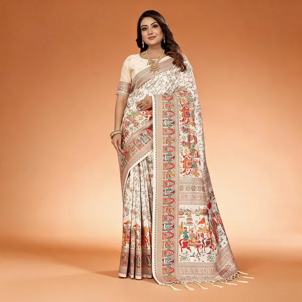 Cream_Printed_Saree_for_Women