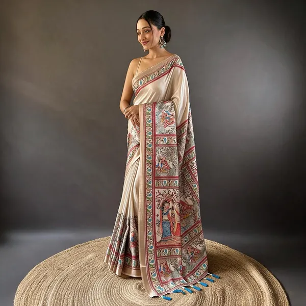 Beige_Printed_Saree_For_Women