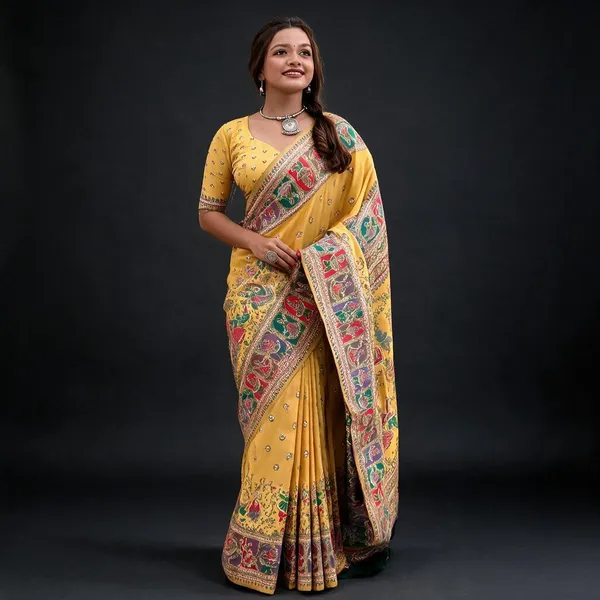 Yellow_Printed_Saree_for_Women