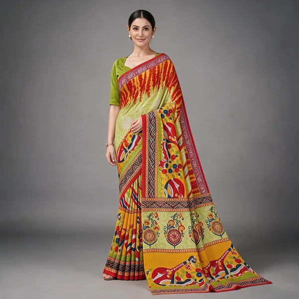 Multicolor_Printed_Traditional_Saree_For_Women