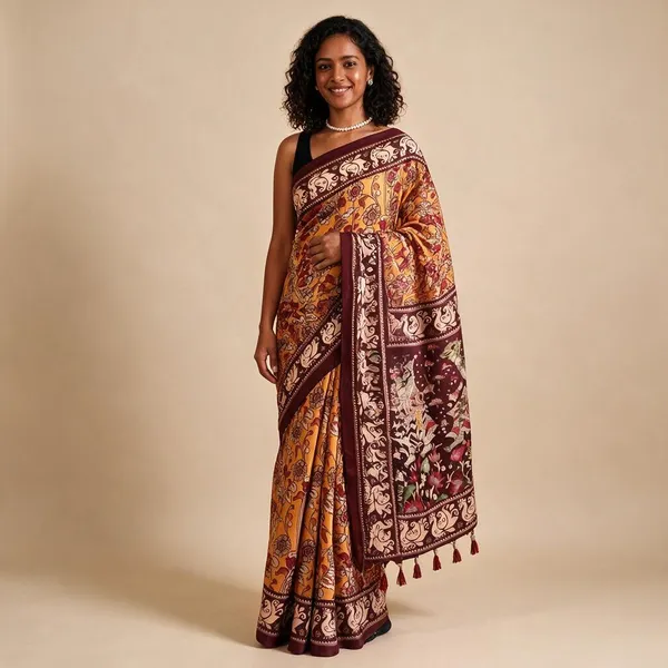 Mustard_Floral_Print_Saree_for_Women