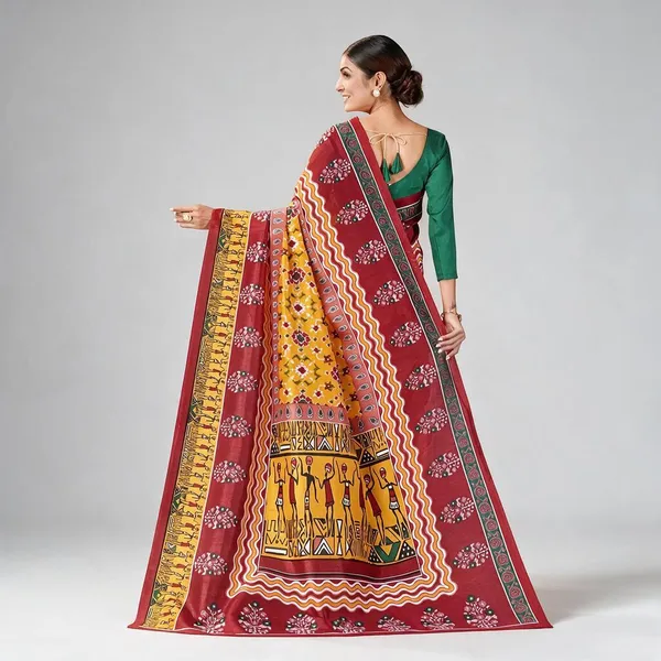 Maroon_Printed_Saree_For_Women