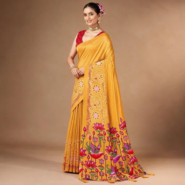 Yellow_Floral_Printed_Saree_For_Women