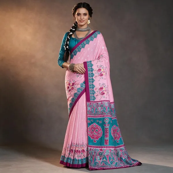 Pink_Floral_Print_Saree_for_Women