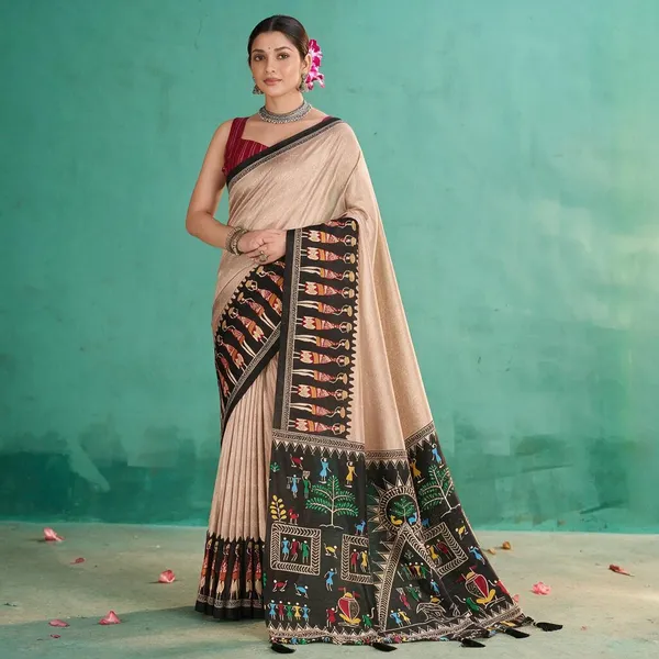 Beige_Printed_Saree_For_Women