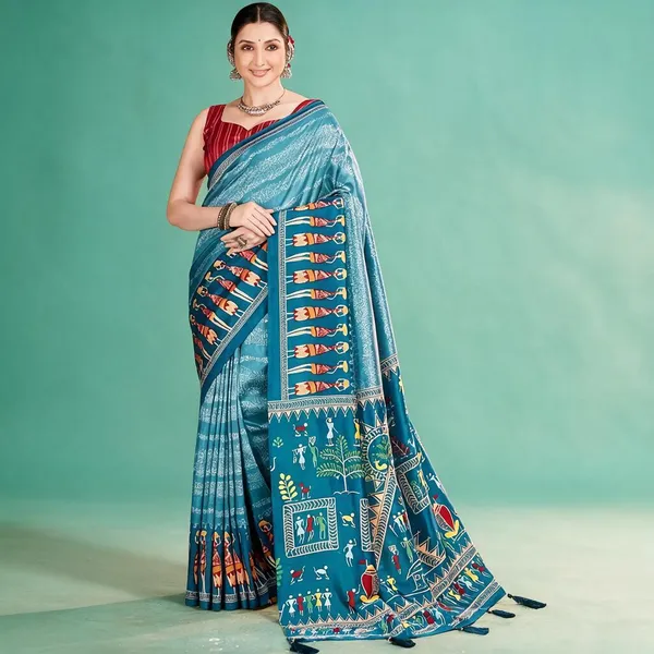 Blue_Printed_Ethnic_Saree_for_Women