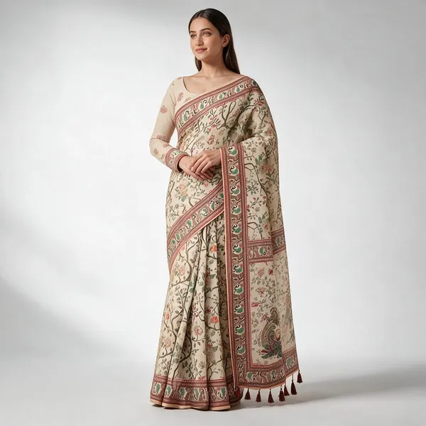 Beige_Floral_Print_Saree_for_Women
