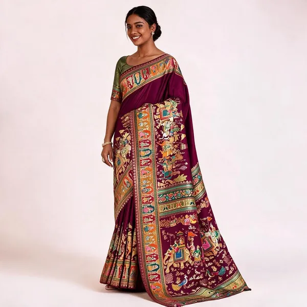 Magenta_Printed_Saree_for_Women