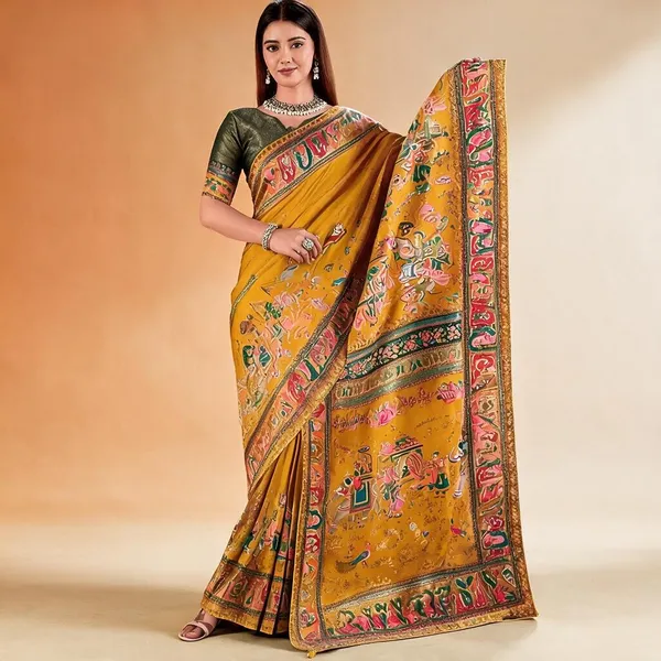 Yellow_Ethnic_Printed_Saree_For_Women