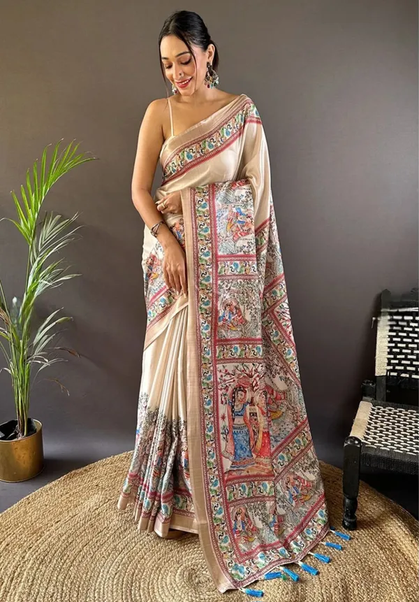Beige_Printed_Saree_For_Women