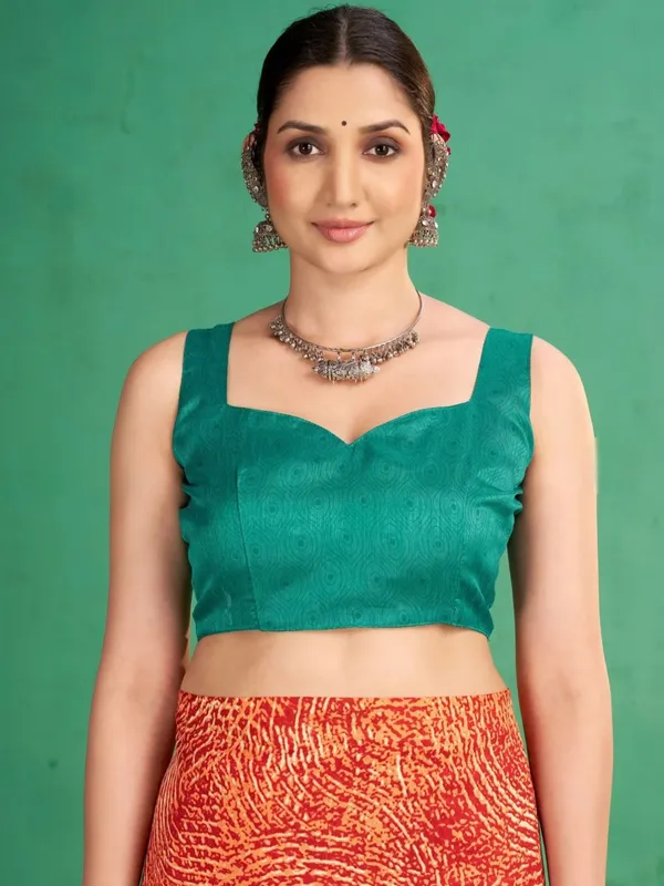 Orange_Printed_Saree_for_Women