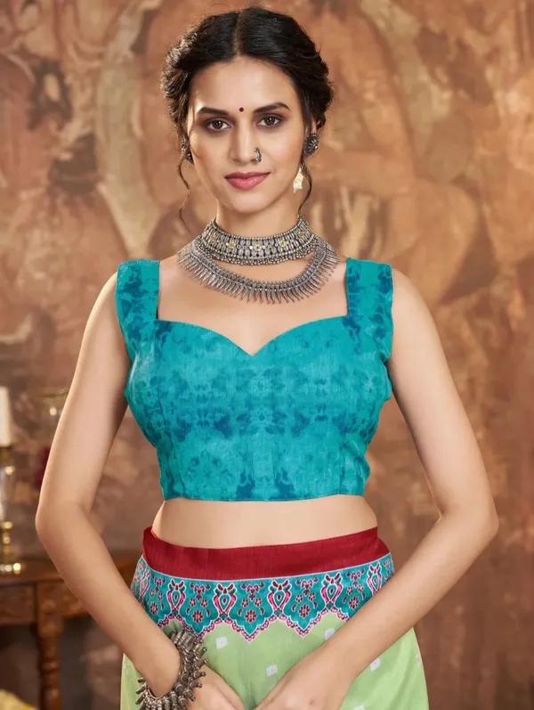 Green_Floral_Printed_Saree_For_Women