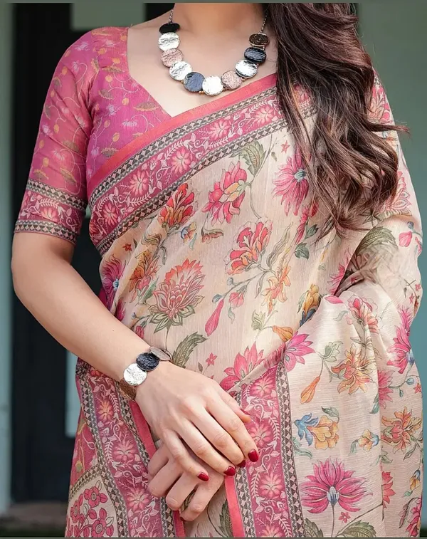 Pink_Floral_Print_Saree_for_Women