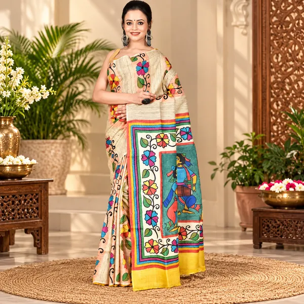 Beige_Floral_Printed_Saree_for_Women
