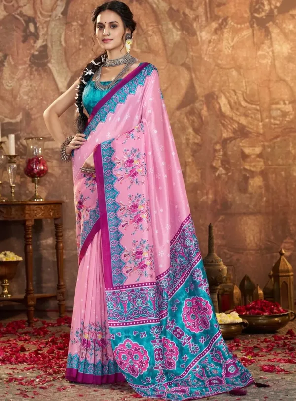Pink_Floral_Print_Saree_for_Women