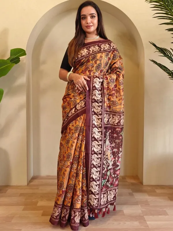 Mustard_Floral_Print_Saree_for_Women