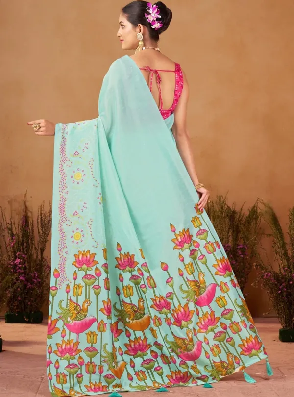 Aqua_Printed_Saree_for_Women