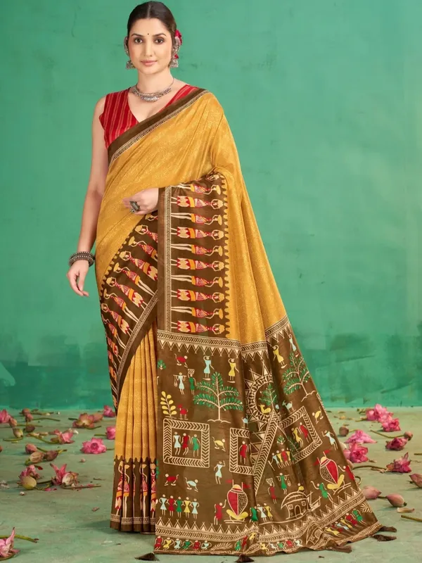 Mustard_Printed_Saree_for_Women
