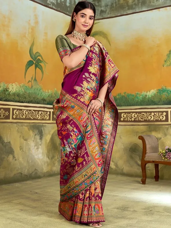 Magenta_Printed_Saree_for_Women